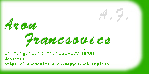 aron francsovics business card